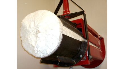 Compacted textile dust from the production of diapers Compacted textile dust from the production of diapers
